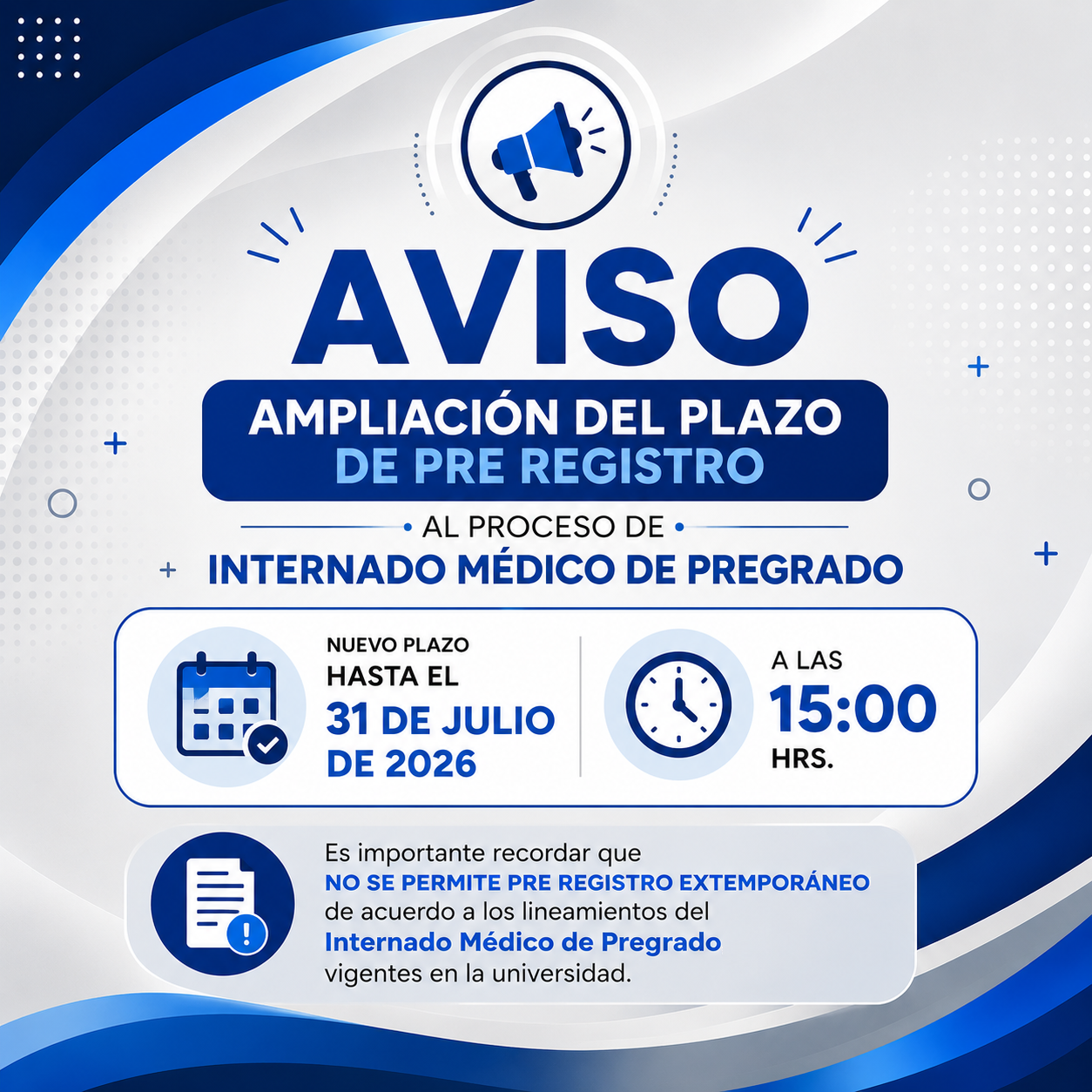 extención de fechas